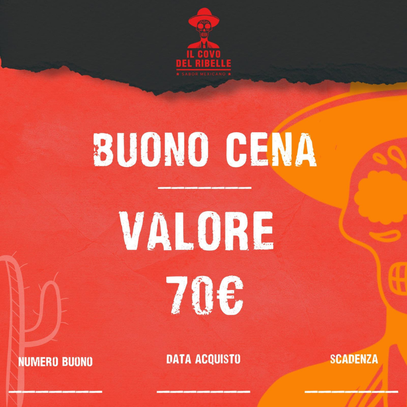 REGALA L'ESPERIENZA RIBELLE – BUONI CENA €70