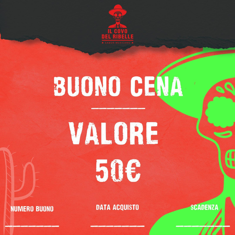 REGALA L'ESPERIENZA RIBELLE – BUONI CENA €50,