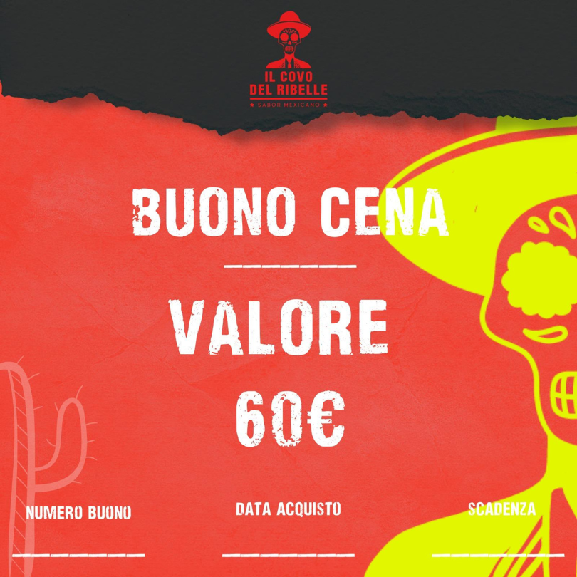 REGALA L'ESPERIENZA RIBELLE – BUONI CENA €60
